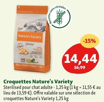 Maxi Zoo Nature's variety croquettes offre