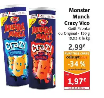 Colruyt Monster munch crazy vico offre