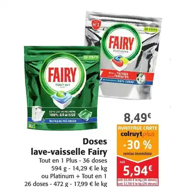 Colruyt Doses lave-vaisselle fairy offre
