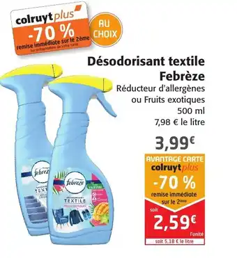 Colruyt Désodorisant textile fèbreze offre