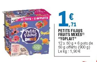 E.Leclerc Petits Filous Fruits Mixes Yoplait offre
