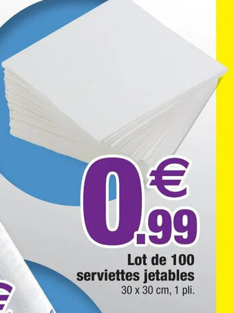 Bazarland Lot de 100 serviettes jetables offre