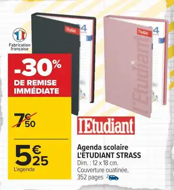 Carrefour L'etudiant strass agenda scolaire offre
