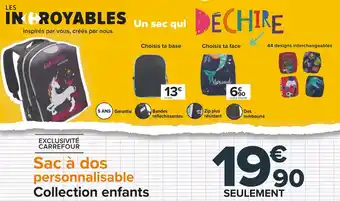 Carrefour Sac à dos personnalisable offre