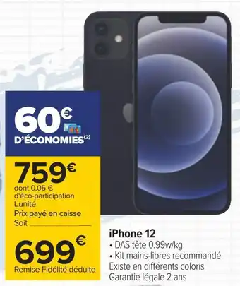 Carrefour Apple iphone 12 offre