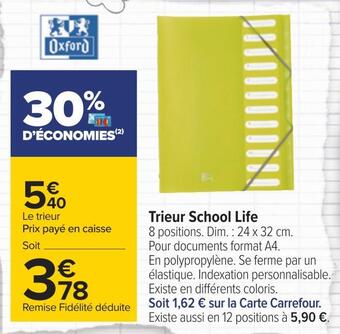 Carrefour Oxford trieur school life offre