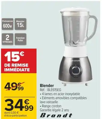 Carrefour Brandt blender offre