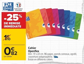 Carrefour Oxford cahier openflex offre