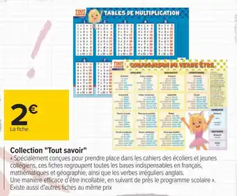 Carrefour Collection "tout savoir" offre