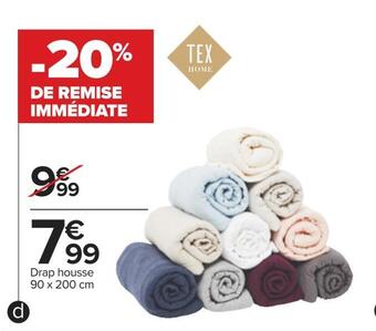 Carrefour Tex home linge de lit "jersey" offre