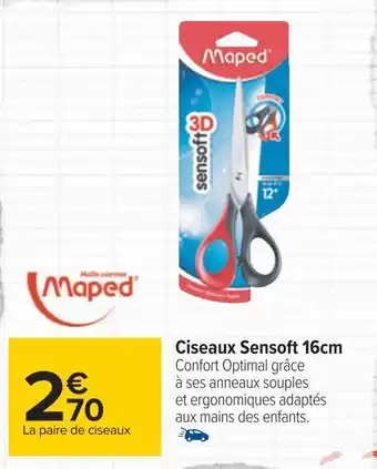 Carrefour Maped ciseaux sensoft 16cm offre