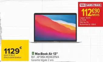 Carrefour Macbook air 13'' offre