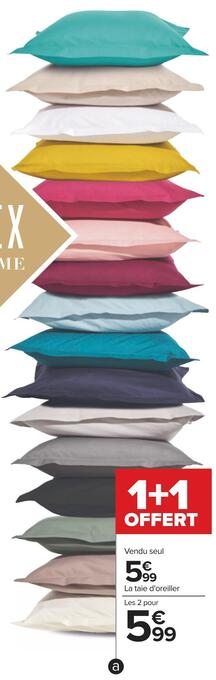 Carrefour Linge de lit "uni coton" offre