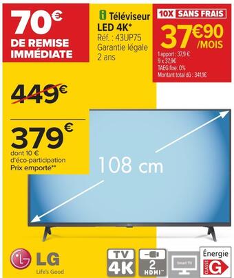 Carrefour Lg téléviseur led 4k offre