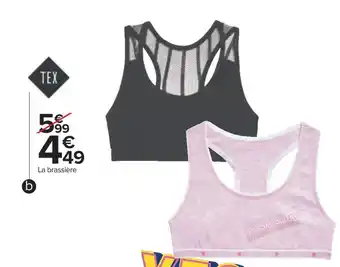 Carrefour Tex brassière fille sport ou dentelle offre
