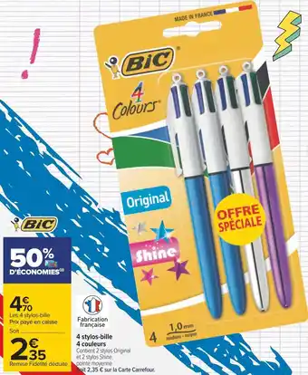 Bic 4 stylos-bille 4 couleurs