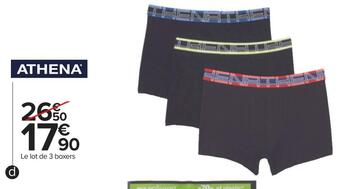 Carrefour Athena boxers homme offre
