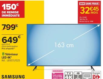Carrefour Samsung téléviseur led 4k offre