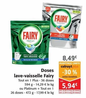 Colruyt Doses lave-vaisselle fairy offre