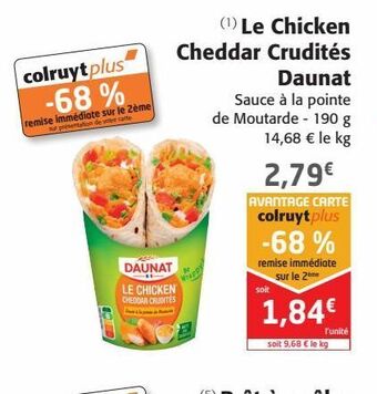 Colruyt Le chicken cheddar crudités daunat offre