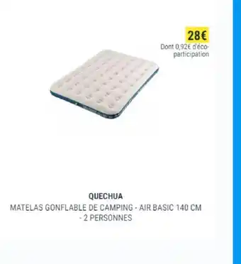 Decathlon Matekas gonflable de camping - air basic 140 cm - 2 personnes offre