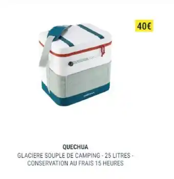 Decathlon Glaciere souple de camping - 25 litres - conservation au frais 15 heures offre