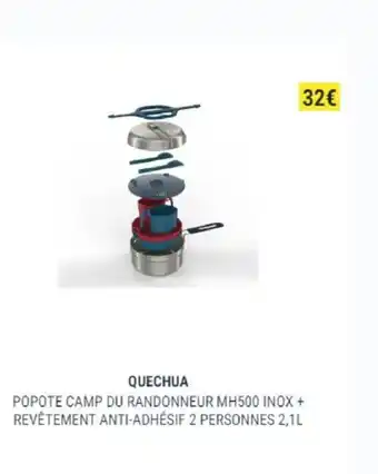 Popote camp du randonneur MH500 inox + revetement Anti-Ahésif 2 personnes 2.L