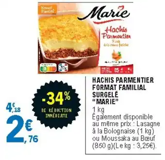 E.Leclerc Hachis Parmentier Format Familial Surgelé offre