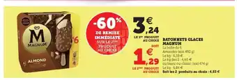 Super U Batonnets glaces magnum offre