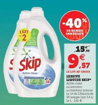 Super U Lessive liquide skip* offre