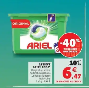 Super U Lessive ariel pods* offre