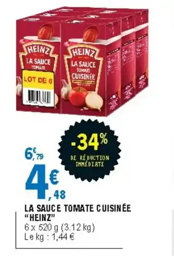 E.Leclerc La Sauce Tomte Cusinée Heinz offre