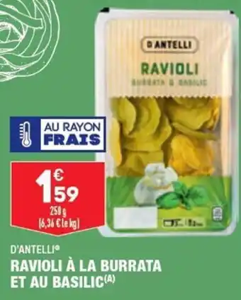 ALDI D'ANTELLI ravioli à la burrata et au basilic offre