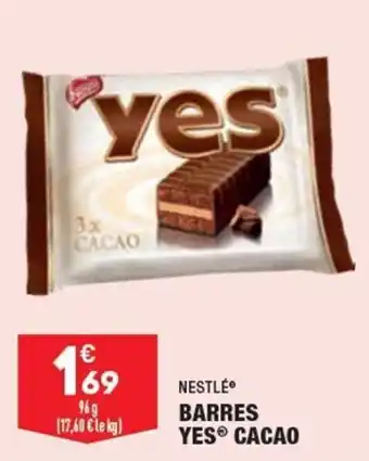 ALDI NESTLÉ barres yes cacao offre
