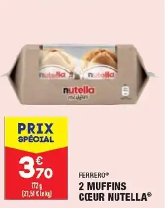 ALDI FERRERO 2 muffins cœur nutella offre