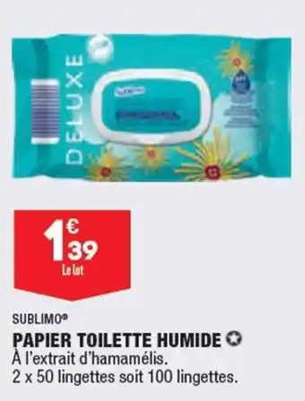 ALDI SUBLIMO papier toilette humide offre