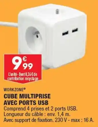 ALDI WORKZONE cube multiprise avec ports usb offre