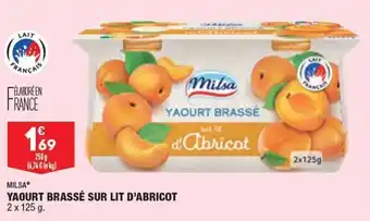 ALDI MILSA yaourt brassé sur lit d'abricot offre