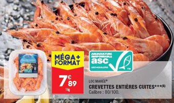 ALDI LOC MARÉE crevettes entières cuites offre