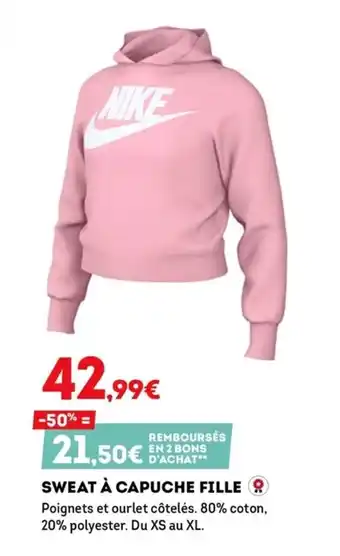 Sport 2000 Sweat à capuche fille offre