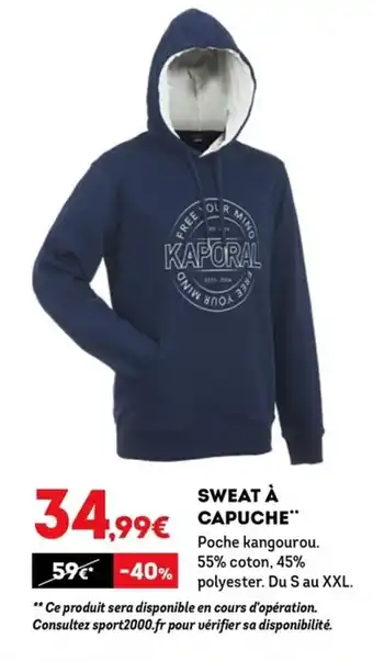Sport 2000 Sweat à capuche offre