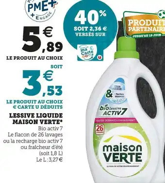 U Express LESSIVE LIQUIDE offre
