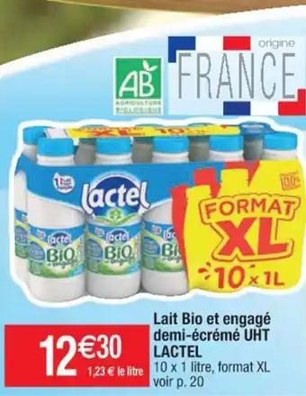 Cora x Carrefour LACTEL lait bio et engagé demi-écrémé UHT offre