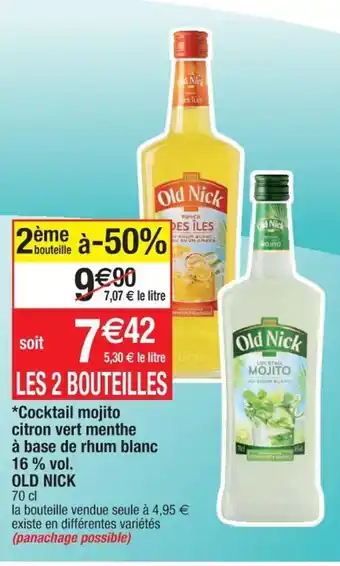 Cora x Carrefour OLD NICK cocktail mojito citron vert menthe offre