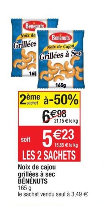 Cora x Carrefour BÉNÉNUTS noix de cajou grillées à sec offre