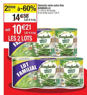 Cora x Carrefour BONDUELLE haricots verts extra fins offre