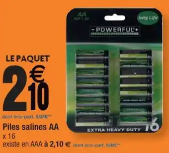Cora x Carrefour Piles salines AA offre