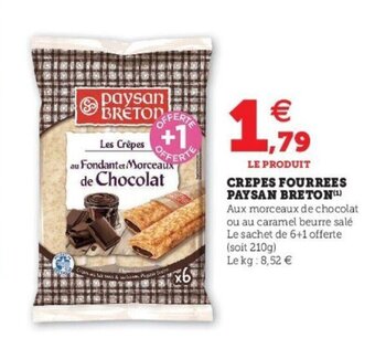 Super U Crepes fourrees paysan breton offre