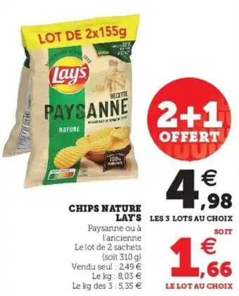 Super U Chips nature lay's offre