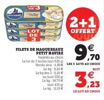 Super U Filets de maquereaux petit navire offre